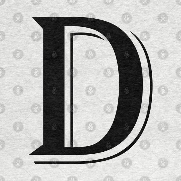 Black Letter D in vintage style by Classical